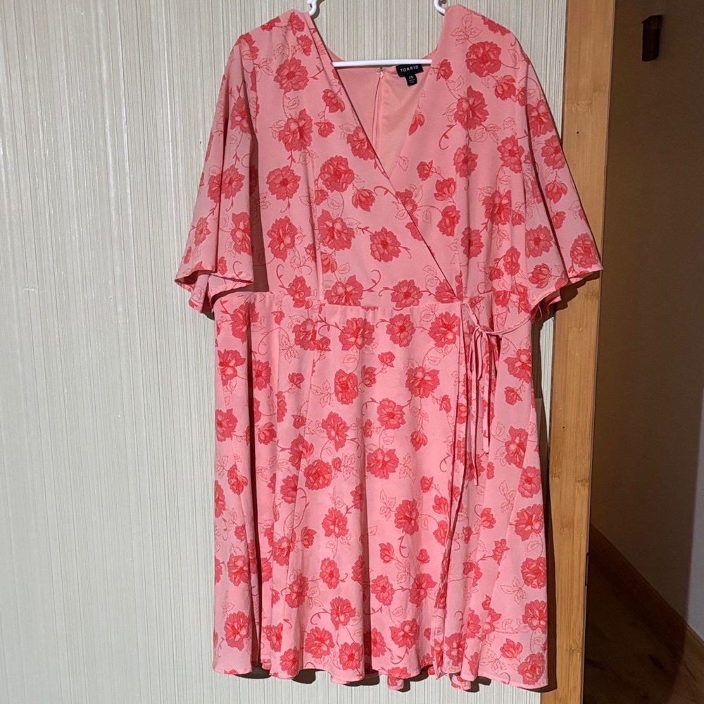 Torrid Pink Floral Midi Dress